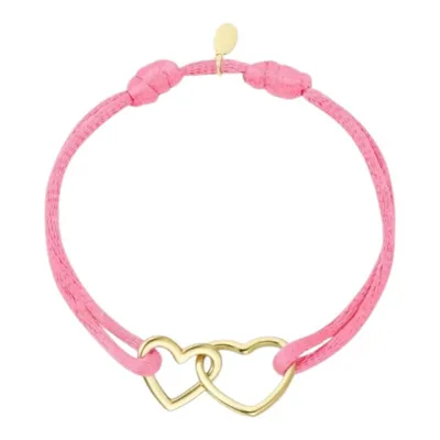 Produktbild von Armband Stoffarmband Herz bunt Liebe Romantik Freundschaft  Yehwang.Farbe:Pink