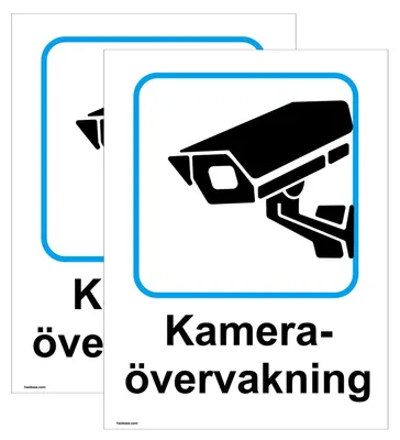 Productafbeelding van 2 stuks videobewakingsbord - zelfklevende vinylsticker (200 mm x 150 mm)