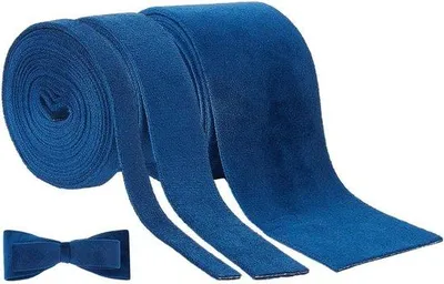 Obrázek produktu pro Sametová stuha – oboustranná – oceánově modrá – 3/8 palce, 1 palec, 2 palce