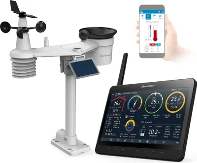 Produktbild von Bresser MeteoChamp 9-in-1 WLAN-Wetterstation mit digitalem Bilderrahmen, HD-Display, Luftqualitätsanzeige, Wettervorhersage, WLAN-Verbindung, Außen- und Innensensor, weiß