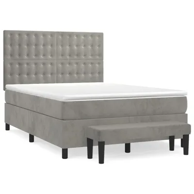 Obrázok produktu pre vidaXL Boxspring posteľ s matracom Svetlo sivá 140x200 cm Velvet