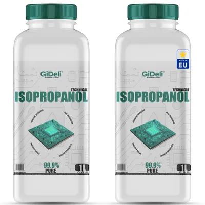 Productafbeelding van Isopropanol 2 liter, technisch zuiver (99,9%), IPA-reiniger en ontvetter voor industrieel gebruik, merk GiDeli
