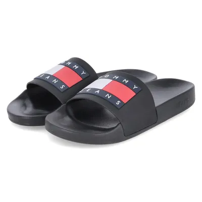 Obrázok produktu pre Tommy Jeans pánske papuče/žabky TOMMY JEANS POOL SLIDE ESS Black Synthetic Veľkosť: 45