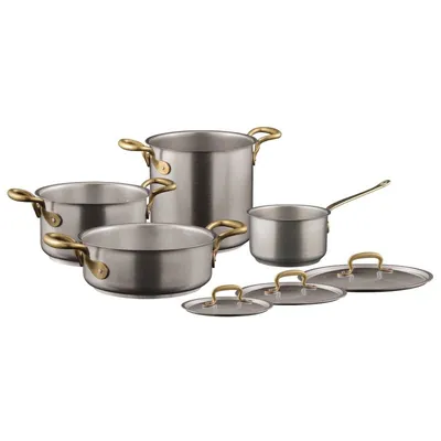 Produktbild von Sambonet 1965 Vintage Edelstahl Antik Kochtopfset 4tlg./IT S0136-S00487-51900-07