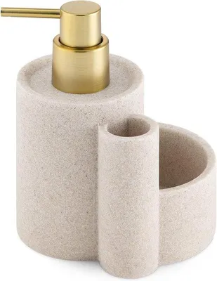 Image de Rangement de salle de bain pour brosses et éponges de vaisselle - Distributeur de savon en métal - Accessoire pour évier - Accessoires de salle de bain en métal.