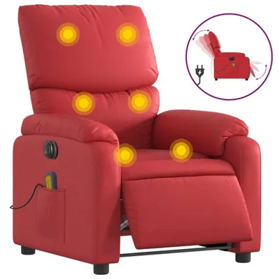 Produktbild von vidaXL Massagesessel Elektrisch Rot Kunstleder