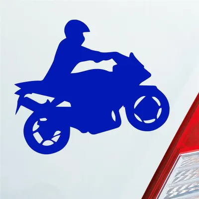 Produktbild von Auto Aufkleber Mopped Bike Moped Motorrad 10x8,5 cm Dunkelblau Sticker Heckscheibenaufkleber