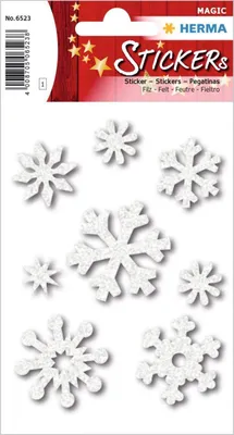 Produktbild von HERMA Eiskristalle, Filz, Weiß, Permanent, Weihnachten, 8 Stück(e), 1 Blätter