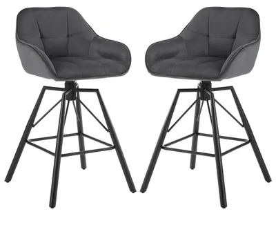 Imagen del producto de Silla de bar - Taburete de bar - Silla giratoria - Taburete - Terciopelo - Giratoria 360° - Carga máxima: 150 kg