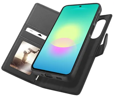 Immagine prodotto di Mayaxess, custodia portafoglio per Samsung Galaxy A27, con protezione RFID, removibile, colore nero