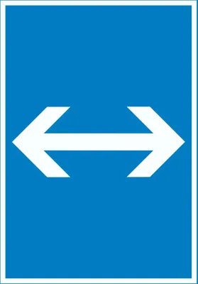 Produktbild von Richtungspfeil rechts links Schild hochkant weiss blau Pfeil A1 (594x841mm)