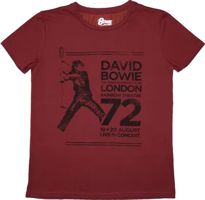 Image de David Bowie - "Rainbow Theatre" T-shirt pour femme RO12398 (M) (Rouge)