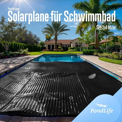 Produktbild von Solarfolie schwarz eckig, 400µ, 2x4m, Noppenfolie Poolabdeckung zuschneidbar, Poolheizung Wärmeplane