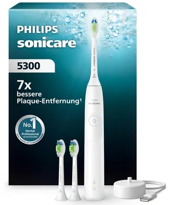 Produktbild von Philips 5300 series Series 5300 HX7108/04 Wiederaufladbare Zahnbürste, Erwachsener, Schallzahnbürste, Tägliche Pflege, 62000 Bewegungen pro Minute, Weiß, 2 min, 4 x 30 sec