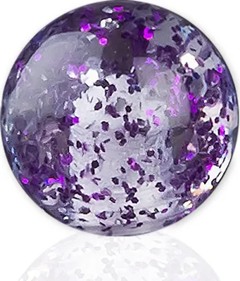 Produktbild von viva-adorno 1,6x5mm Piercing Schraubkugel Ersatzkugel Kunststoff Kunststoff Transparent Glitter Glitzer Innengewinde Z338,lila