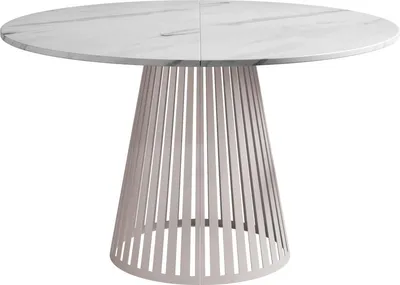 Produktbild von MIRJAN24 Tisch Cone 120, Esszimmer Tisch, Beine aus Stahl (Farbe: Cashmere / Bianco Marmor)