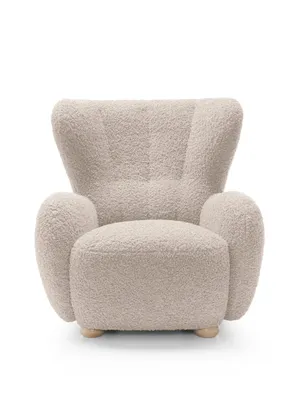 Produktbild von Sessel HUGSY Relaxsessel Boucle mit hoher Rückenlehne – Skandi & Boho Stil