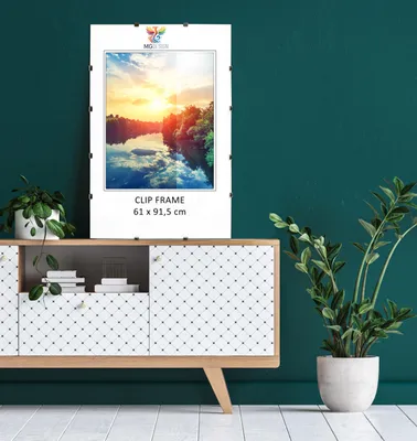 Produktbild von MG Design Cliprahmen 61 x 91,5 cm - rahmenloser Bilderrahmen mit Acrylglas & HDF Rückwand - für Fotos, Poster & Puzzle, vertikal & horizontal