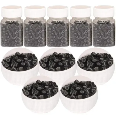 Imagen del producto de Microanillos para extensiones de cabello, 500 unidades, con revestimiento de silicona, 1 pieza