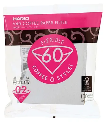 Immagine prodotto di Filtro caffè in carta HARIO misura 02 V60 100 pz