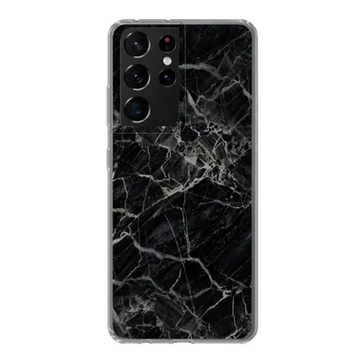 Produktbild von MuchoWow® Handyhülle Schutzhülle Hülle für Samsung Galaxy S21 Ultra Marmor - Schwarz - Weiß Silikon Softcase Handy Hülle - Mobiltelefon
