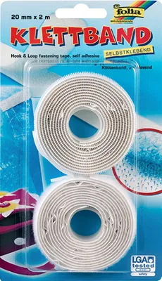 Produktbild von folia Klettband 20 mm x 2 m selbstklebend weiß