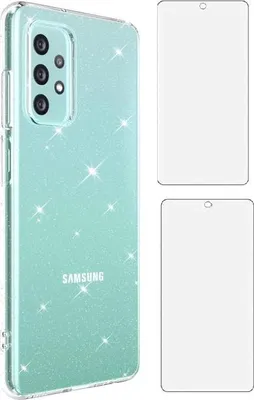 Obrázek produktu pro Pouzdro pro Samsung Galaxy A32 5G/M32 5G, průhledné, třpytivé, 2 x tvrzené sklo