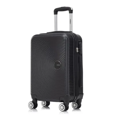 Produktbild von Koffer Trolley Reisekoffer Suitcase, Rollkoffer Handgepäck ,mit 4 Rollen360°, Hartschalenreisekoffer, Zahlenschloss, Weicher Gummigriff(L, Schwarz)