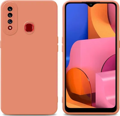 Zdjęcie produktu dla Etui Cadorabo do Samsung Galaxy A20s z pomarańczowym silikonowym etui TPU na telefon komórkowy