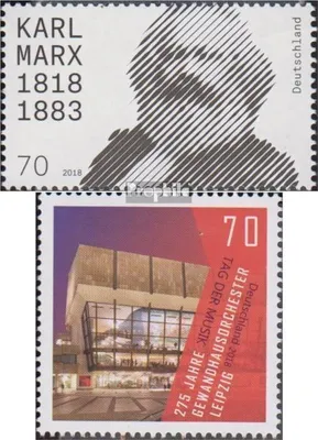 Produktbild von Briefmarken BRD (BR.Deutschland) 2018 Mi 3384,3385 (kompl.Ausg.) gestempelt Karl Marx