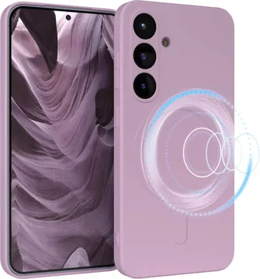 Produktbild von EAZY CASE - Silikonhülle magnetisch für Samsung Galaxy S25, Hülle Silikon, weich stoßfeste Magnet Handyhülle, Schutzhülle mit Kameraschutz, TPU Bumper in Lila
