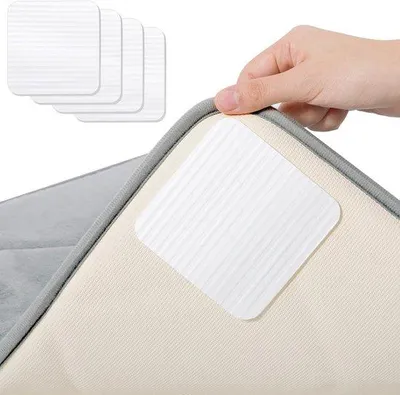 Produktbild von Antislipmat 10 x 10 cm, wasbaar, opvouwbar, ondertapijtmat für Wohnzimmer, Küche, Badezimmer - 4 Zimmer