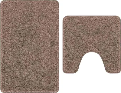 Immagine prodotto di vidaXL Set di due tappetini antiscivolo per bagno, colore marrone, 50 x 50 cm, in PP