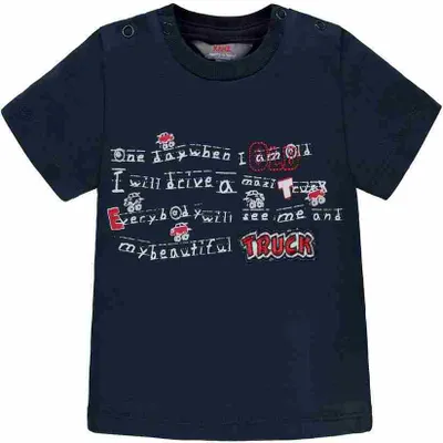 Produktbild von Kanz T-Shirt Gr. 68 mit Off-Road Rallye Motiv Print und Druckknöpfen am Halsausschnitt