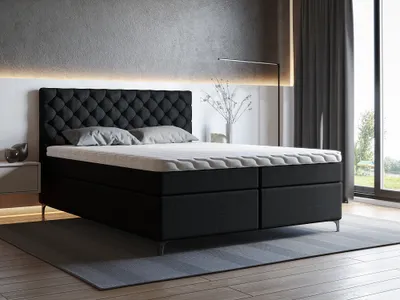 Produktbild von Furmeb24 - PARIS 120 x 200 cm - Boxspringbett mit Bettkasten und Holzrahmen Polsterbett , Glamur , Doppelbett mit h¶her Kopsttze - Inclusiver Topper - (Amor Velvet 4322)