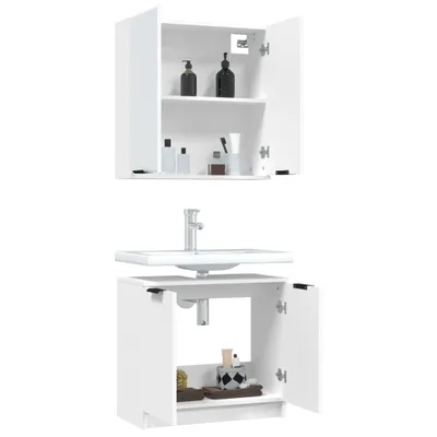 Produktbild von vidaXL 2-tlg. Badmöbel-Set Weiß Holzwerkstoff