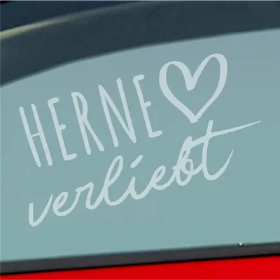 Produktbild von Auto Aufkleber Herne verliebt Herz Stadt Heimat Liebe Car 19x10 cm Milchglas Sticker Heckscheibenaufkleber