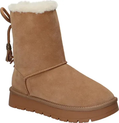 Produktbild von AMERICAN CLUB Cy180 Damen Winterboots Echtleder gefüttert, warme Schneestiefel mit Fell, Damen Winterschuhe, Camel 38