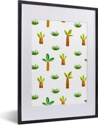 Produktbild von MuchoWow® Gerahmtes Poster Dschungel - Palme - Gras 30x40 cm - Poster mit Schwarzem Bilderrahmen Wandposter Rahmen Foto Bilder - Wandposter Schlafzimmer
