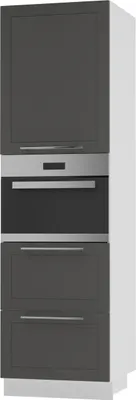 Produktbild von Backofenschrank KVANTUM Teilauszug 60cm Korpus- & Frontfarbe wählbar (Q-D14/RU/2M/356),graphit matt,weiß