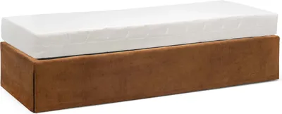 Produktbild von Funktionsbett Unterbau Bett Premium Twinbox – 90 x 200 cm / Kunstleder Cognac / mit Matratze