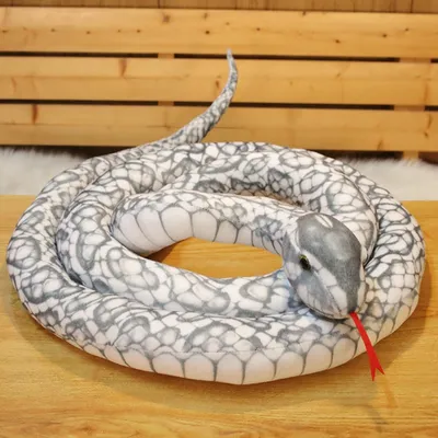 Immagine prodotto di 200 cm Simulazione di pitone impagliato per bambini Giocattolo di peluche animale serpente Decorazione per la casa regalo per bambini e amici