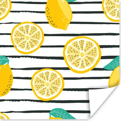 Produktbild von MuchoWow® Poster Zitronen - Sommer - Pastell 100x100 cm - Babyzimmer