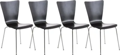 Zdjęcie produktu dla 4x krzesło dla gości - krzesła konferencyjne - ergonomiczne siedzisko, możliwość sztaplowania | kolor: czarny