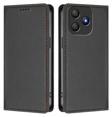 Produktbild von Handyhülle für Blackview Wave 9C, Kunstleder Klapphülle Stoßfeste Magnetische Hülle mit Ständer Schwarz