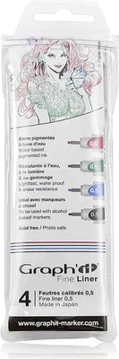 Produktbild von Set 4 Fine Liner Farben Graph'It - Punkt 0,5