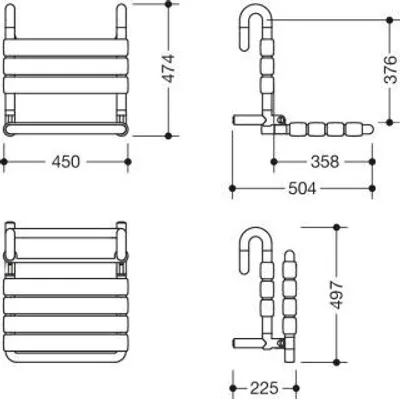 Produktbild von HEWI 801.51B115 97 Einhängesitz, matt, klappbar,