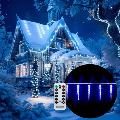 Produktbild von MONZANA® Eiszapfen Lichterkette Außen 80 LED Blau 13M