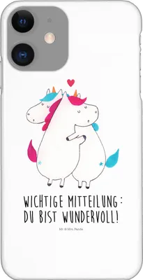 Produktbild von Mr. & Mrs. Panda Iphone 11 Handyhülle Einhorn Mitteilung - Weiß - Geschenk, Valentinstag, Handy Schutzhülle, Einhörner, Smartphone Hülle, Spruch, Unicorn, Cover, Liebe