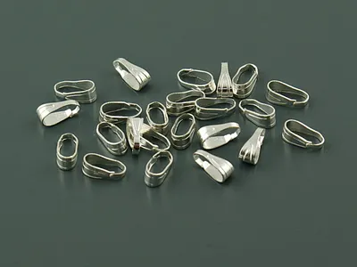 Produktbild von Vintageparts 40 Collierschlaufen, silberfarben, 7 mm